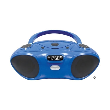 AudioMVP Bluetooth boombox for classroom use, perfect for streaming audio and compatible with school headphones.